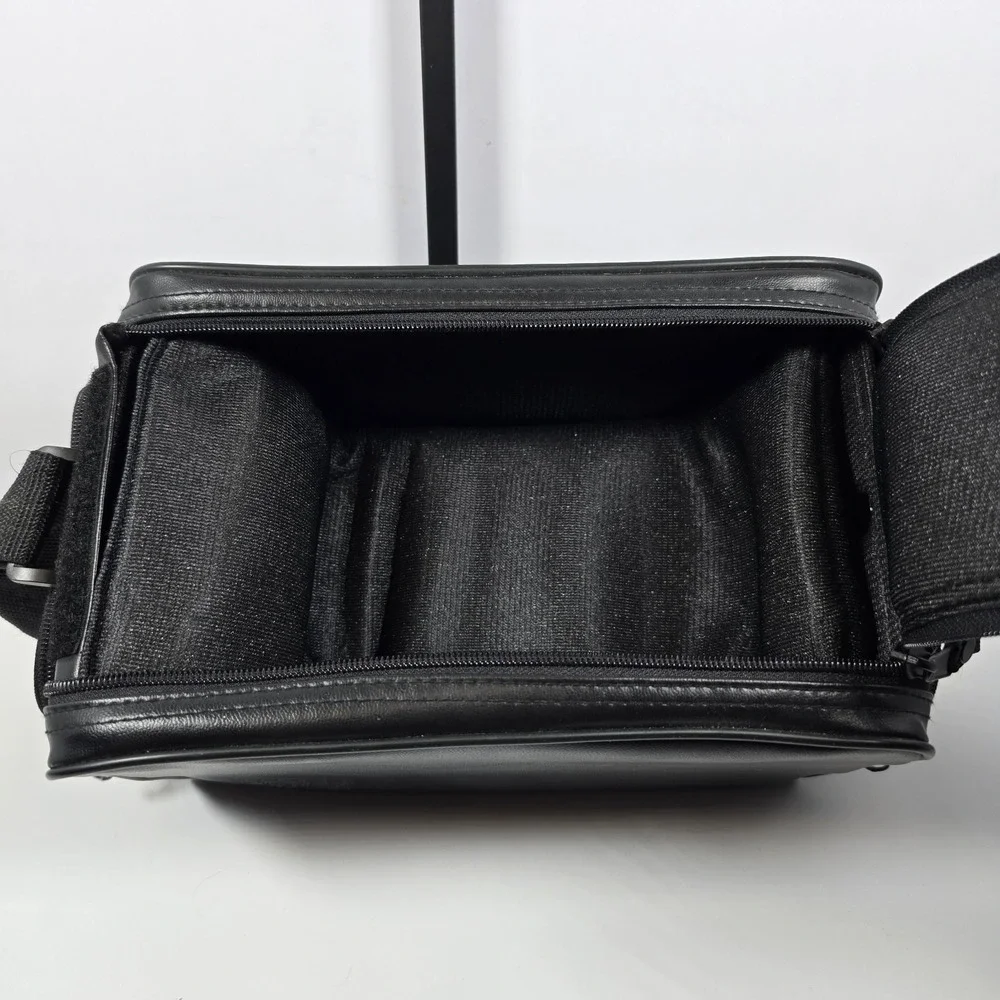 Vintage Rayovac Direct Power Plus Black Leather Electronics Bag W/Strap Padded